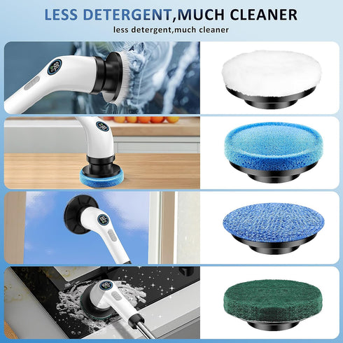 8pcs Electric Spin Scrubber Replacement Brush Heads, Extra Brushes Kit for Bathroom Floor Tile, Bathtub, Glass, Car, Kitchen Cleaning...