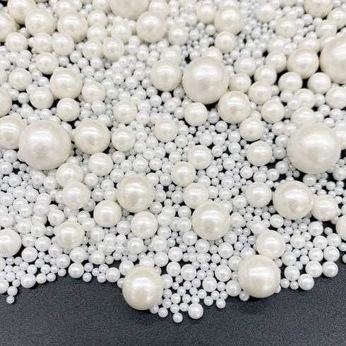 Weraru Edible White Pearl Sugar Sprinkles Candy Mixing Size Baking Edible Cake Decorations Cupcake Toppers Cookie Decorating Celebrations Wedding ...