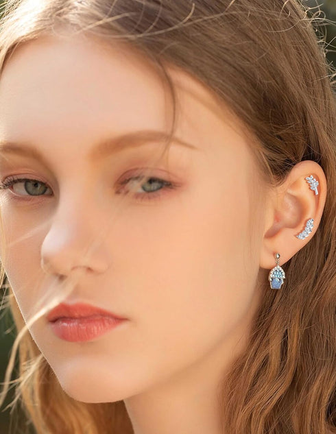 10Pcs 16G G23 Titanium Cartilage Earrings Stud Opal CZ Flower Star Leaf Ball Flat Back Labret Studs Conch Helix Tragus Daith Piercing Jewelry Sets...