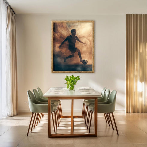Posterizer 1 pcs-abstract Football-soccer player dribbling poster -1-Sports & Hobby Art Gifts for sports fans Decor for Home & Office- unframed wa...