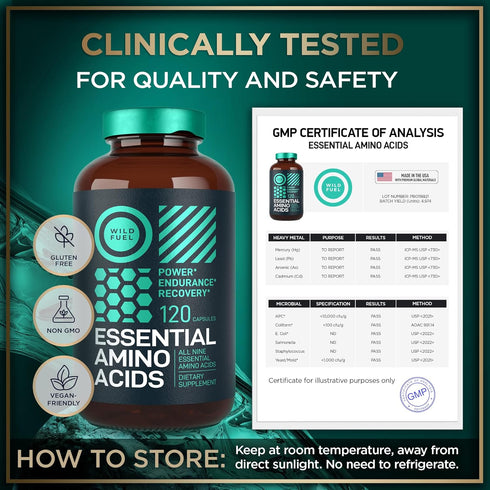 Essential Amino Acids Supplement - 3,000mg Amino Complex + All 9 Best Amino Acids for Muscle Power and Recovery - Leucine Amino Acid, Lysine, Isol...
