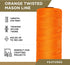 ATERET Orange Mason Line String Line, 3 Rolls 250ft Length, 18 Braided Nylon String, Nylon Twine String for Gardening Or Masonry Tools, Multipurpo...