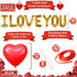 KatchOn, I Love You Balloons and Heart Balloon - 16 Inch, Pack 28 | Red Heart Balloons for Romantic Decorations Special Night | I Love You Decorat...