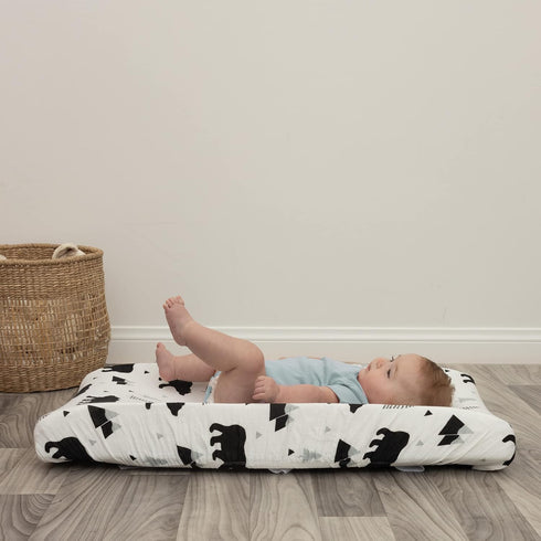 Organic Baby Changing Pad Cover - Muslin Fitted Changing Pad Cover for Boys - Soft and Breathable, Baby Bear Woodland, 16”x32”...