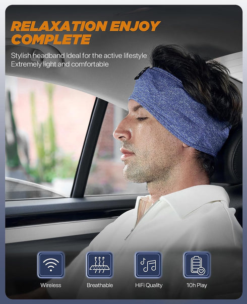 Perytong Bluetooth Headband Headphones, Sleep Headphones Bluetooth for Side Sleepers - Sleeping Headphones Comfortable Headband with Thin Speaker ...