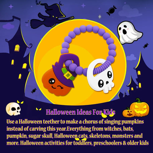 Big Spinach Pumpkin Teether Cute Ghouls Ring Teether and Blind Box Silicone Baby Teether,Girl or Boy Halloween Teether,Nightmare Before Christmas ...