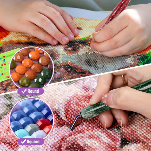 DoreenBow 21Pcs Diamond Art Painting Pens Glitter Christmas Diamond Art Painting Tools Stainless Screw Thread Tips Multi Placer Tips Ergonomic Dia...