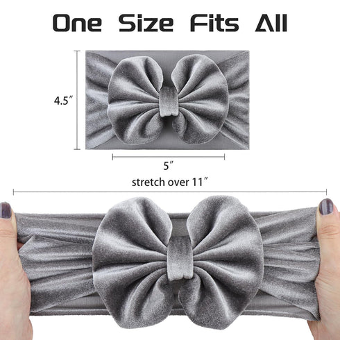 YanJie Leopard Baby Girl Hair Bow Headbands Soft Velvet Baby Bows Newborn Handmade Hair Hairbands Accessories Wide Headwraps for Toddler Kids Infa...