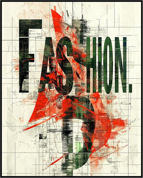 Posterizer 1 pcs-modern typography abstract visuals-Fashion 2-Abstract & Modern Art- Gift for Women, Fashionistas, Designer Fashion Fans- unframed...