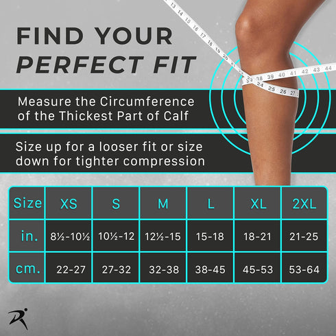 Rymora Leg Compression Sleeve, Calf Support Sleeves Legs Pain Relief for Men and Women, Comfortable and Secure Footless Socks for Fitness, Running...