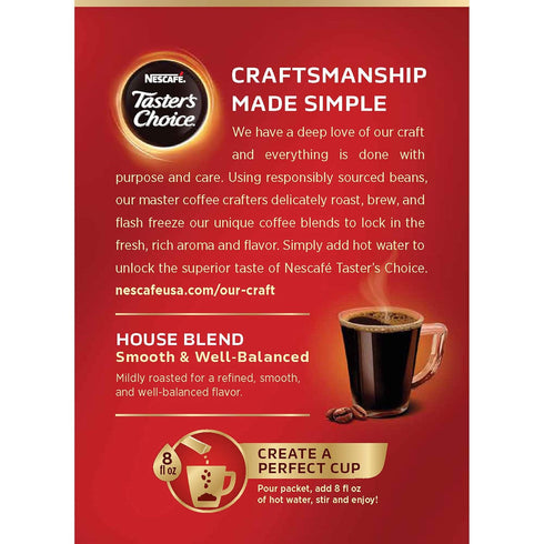 Nescafe Taster's Choice, House Blend Instant Coffee Single Serve Sticks, 18 Count...