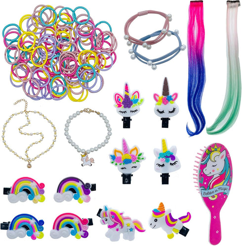 18 inch Doll Hair Accessories for American OG Girl Doll Hair Brush Rainbown Unicorn Kit Accessories Doll Hair Styling Head for Girls Gifts?No Doll...