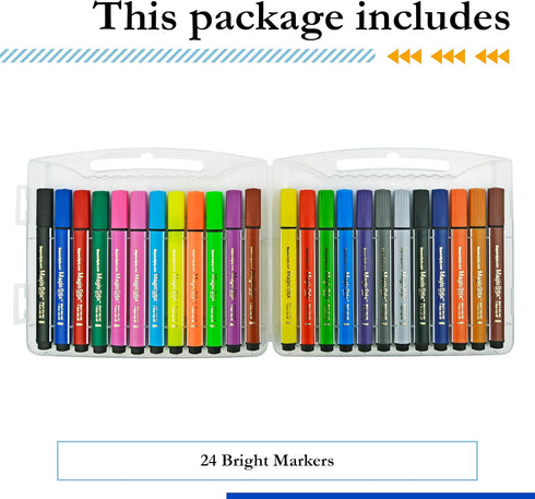 The Pencil Grip Magic Tri Stix, Non-Toxic and Washable Markers For Kids, 24 Assorted Stix Markers, TPG-397...
