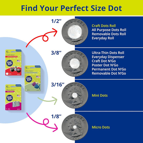Glue Dots, Crafter's Pack, Double-Sided, Mini Dots, Craft Dots, Micro Dots, Permanent, 825 Dots, DIY Craft Glue Tape, Sticky Adhesive Glue Points,...
