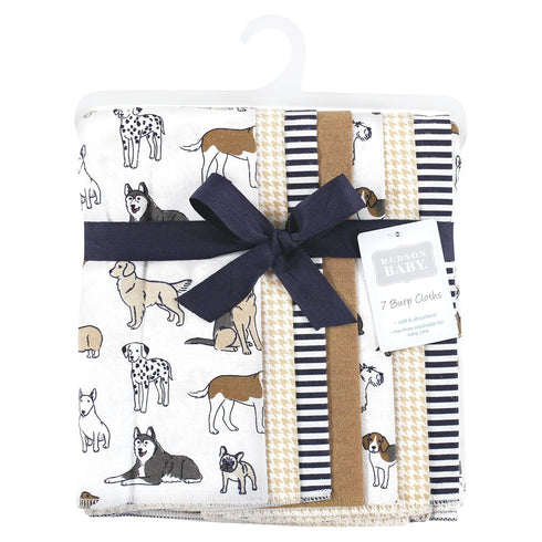 Hudson Baby Unisex Baby Flannel Burp Cloth 7pk, Handsome Dogs, One Size...