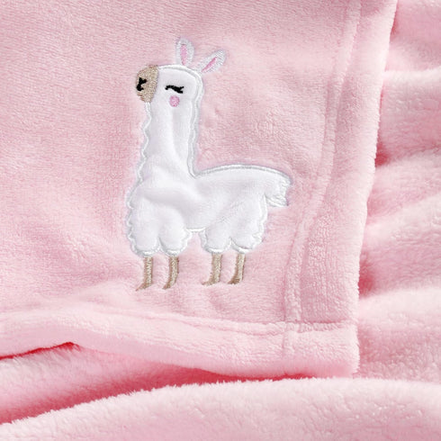 DaysU Plush Flannel Baby Blanket Super-soft Lightweight, Embroidered Fleece Baby Blanket for Girls, Portable Bed Throws for Baby Crib and Toddler ...