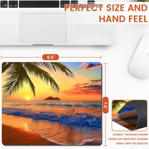 Mouse Pad, Non-Slip Rubber Base Mouse Mat Mousepad Waterproof Gaming Mouse Pad for Wireless Mouse, Computers Laptop Home Office (sunset sea)...