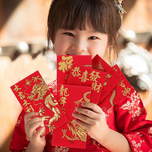 LIOOBO Chinese Red Envelopes: Lunar New Year of Money Envelopes, 2024 Chinese New Year Spring Festival Supplies (L-001 36Pcs)...