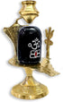 Craftsman SATVIK 4.5 INCH Brass Lord Shiva Linga Lingam Shivling Statue Shesnag Trishul with Brass Matki for Hindu Festive Pooja Puja Sculpture It...