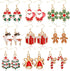 AUGSUN 9 Pairs Women Christmas Stud Earrings Set Christmas Tree Snowflake Candy Christmas Earrings for Holiday Ornaments...
