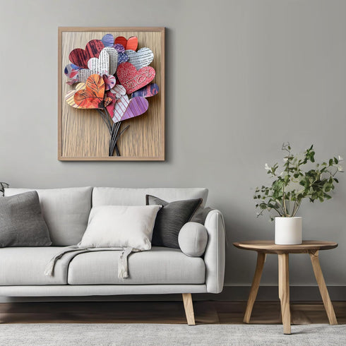 Posterizer 1 pcs-heart-shaped crafts-Valentine's themed poster -1-Romantic Art-Holiday Poster Collection-Gift for Couples boyfriend girlfriend Hus...