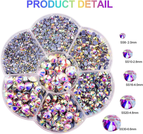 BLINGINBOX 3000pcs Hotfix Rhinestones, Crystal Hotfix Rhinestones Mixed Sizes SS6-SS30 Gems for Clothes and Craft DIY Decorations (Crystal AB)…...