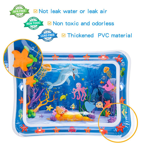Tummy Time Water Mat?Inflatable Tummy Time Water Play Mat for Babies, Infants and Toddlers 3 to 12 Months Promote Development Toys Baby Gifts...