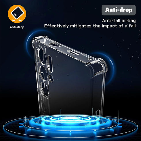 for ZTE Nubia Red Magic 9 Pro Case with Screen Protector (2-Pack), HD Scratch Resistance 9H Tempered Glass,Transparent TPU Shock-Absorption Flexib...