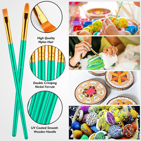 Paint Brushes Set, 20 Pcs Paint Brushes for Acrylic Painting, Oil Watercolor Acrylic Paint Brush, Artist Paintbrushes for Body Face Rock Canvas, K...