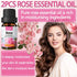 2PCS Rose Essential Oil,Premium Multi-Use Rose Fragrance Oil for Skin Use & Aromatherapy,Moisturizing Rose Oil Essential Oil for Face,Diffuser,Ski...