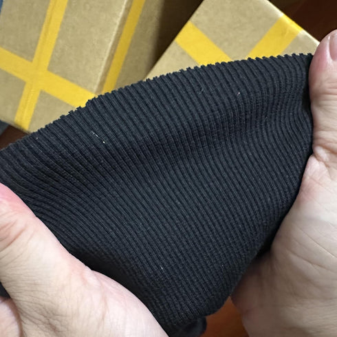 Ribbing Fabric for Cuffs, Jacket Hoodies Waistbands Neckline Material, for Sweatshirts Costume Sewing (Black 68, 43x8in)...