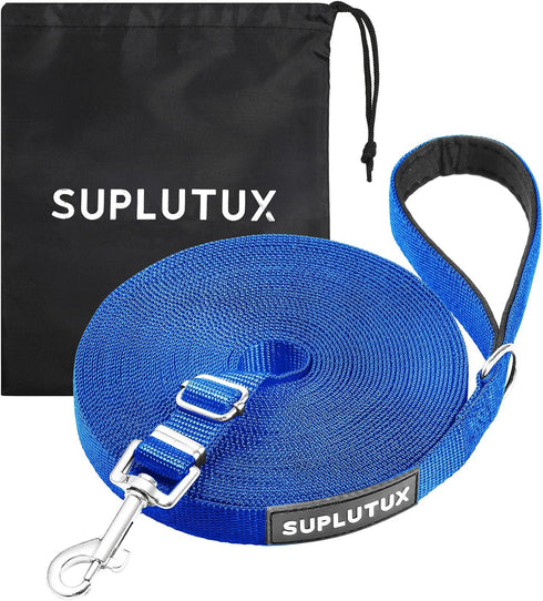 Long Leash for Dog Training - 30ft Adjustable Obedience Recall Dog Training Leash for Large Medium Small Dogs with Storage Pouch Blue...