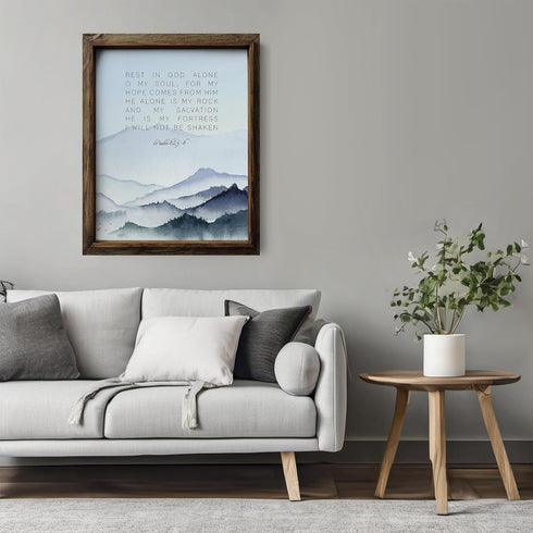 Posterizer 1 pcs-Psalm 62:5-6 Religious Quote- Bible Verse-Religious Posters-Gifts for Christians-Decor for Church, Sunday School Classroom- UNFRA...