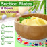NutriChef Bamboo Baby Feeding Bowl - Wooden Infant Toddler Dish and Spoon Set w/Silicone Suction Base for Stay Put Eating, For Children Aged 4-72 ...