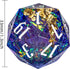 Cusdie Single D20 DND Dice with Sharp Edges and Glitter Foil Inclusions, 20 Sided D&D Dice, 33mm Handcrafted Polyhedral Dice, for Role Playing Gam...