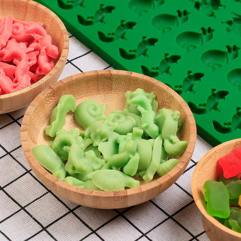 Mini Animal Silicone Mold - 70 Cavities Chocolate Candy Molds with Frogs, Lizards, Snails Shape for Making Gummy/Cake Decor/Fondant/Biscuits/Fruit...