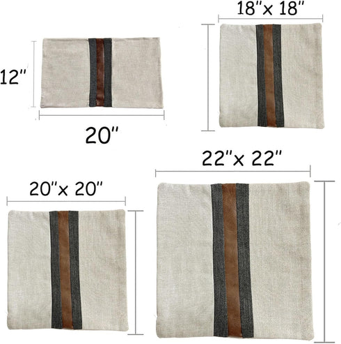 BOYSUM Farmhouse Decorative Outdoor Throw Pillow Covers for Couch Sofa Bed Brown Faux Leather Accent Pillow Cover Modern Decor Pillow Case 18 x 18...