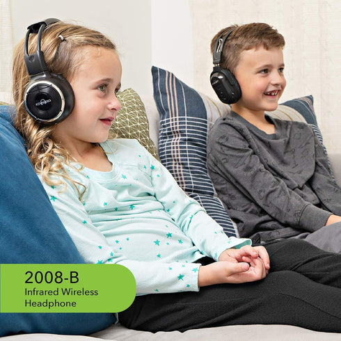 RP Accessories IR-2008B Infrared Wireless Headphones, 2-Channel Folding Universal Rear Entertainment System IR Headphone for Car TV and DVD Player...