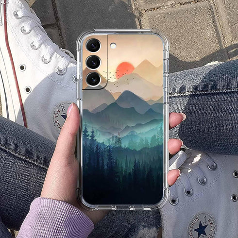 Sunset Nature Landscape Case for Samsung Galaxy S23,Wilderness Night Art Painting Pattern Case,Soft TPU Full Cover Case for Galaxy S23...
