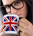 3dRose (mug_159852_4) British Flag - red white blue Union Jack Great Britain United Kingdom UK England English souvenir GB - Two Tone Black Mug, 1...