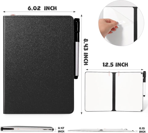 AGM Small White Board Dry Erase, Double Sided Folding Whiteboards with Pen, Mini Portable Dry Erase Board for Study, Meeting, Doodling, Planning...