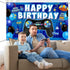 Video Game Birthday Decorations Banner Backdrop Blue Game Birthday Party Decorations Level up Gaming Theme Party Backdrop Photo Props for Gamer Ki...
