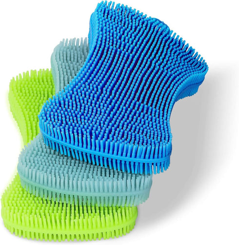 Silicone Sponge Dish Brush, Double Sided Cleaning Brush for Dishes, Kitchen Gadgets and Accessories (3 Pack)...