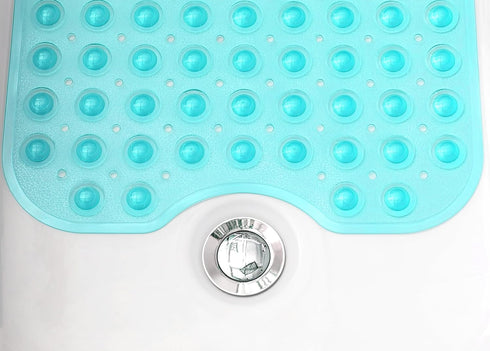 Extra-Long Non-Slip Bathtub & Shower Mat 39”x16” (Smooth/Non-Textured Tubs Only) Safe, Clean, Machine-Washable, Superior Grip&Drainage, Vinyl, Tra...