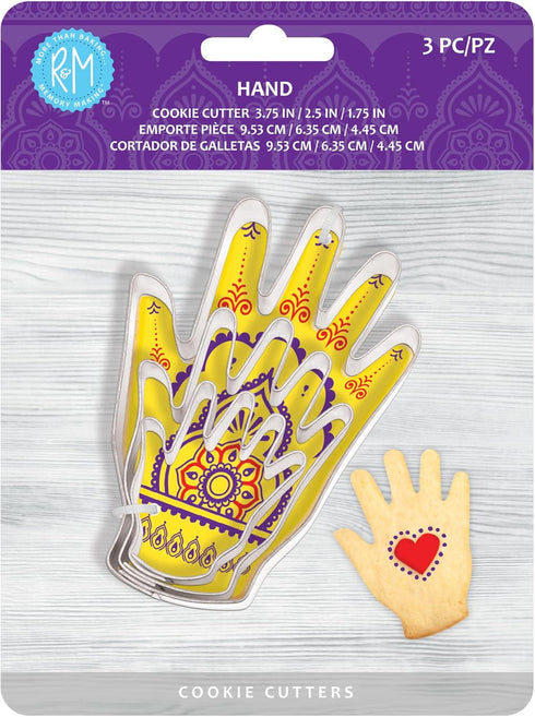 R&M Hand Shaped Cookie Cutter 3-Piece Set...
