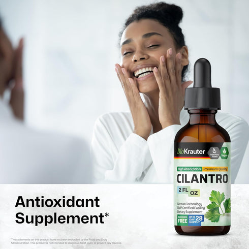 BIO KRAUTER Cilantro Supplement - Rich Source of Antioxidants - Natural Cleansing & Detox Cilantro Tincture - Vegan, Alcohol Free Drops 2 Fl. Oz....