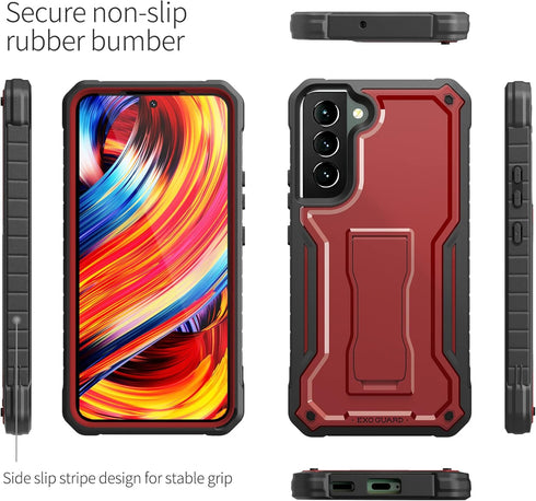 ExoGuard for Samsung Galaxy S22 Plus Case, Rubber Shockproof Heavy Duty Case with Screen Protector for Samsung S22 Plus Phone, Built-in Kickstand ...