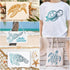 12 Pcs Sea Turtle Stencils, Ocean Creatures Animals Stencils Beach Template Stencils for Painting on Wood Wall Canvas Fabric Furniture Rocks Glass...