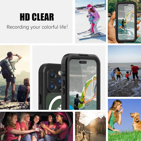iPhone 14 Pro Max Waterproof Case with Screen Protector, Full Body Heavy Duty Protection Magnetic Case, Shockproof, Dustproof, Snowproof Case for ...