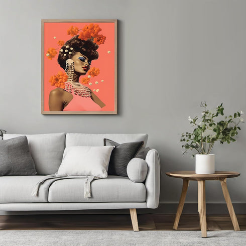 Posterizer 1 pcs-vintage African American woman-pink collage-Afro-American Art Collection-Abstract & Modern Art-Gift for Art Lovers-Gifts for Wome...